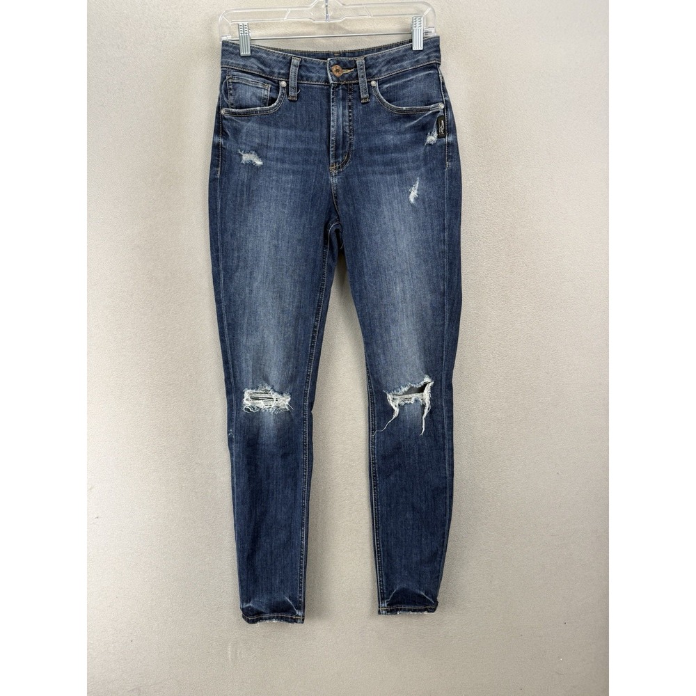 Silver Jeans Co Avery Skinny Jeans Women's W27 L29 Dark Wash Ripped Distressed